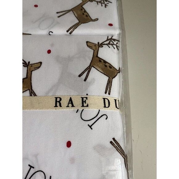 Rae Dunn JOY Reindeer Christmas Holiday Soft Queen Size Sheet Set 4 Piece NEW - Picture 4 of 14